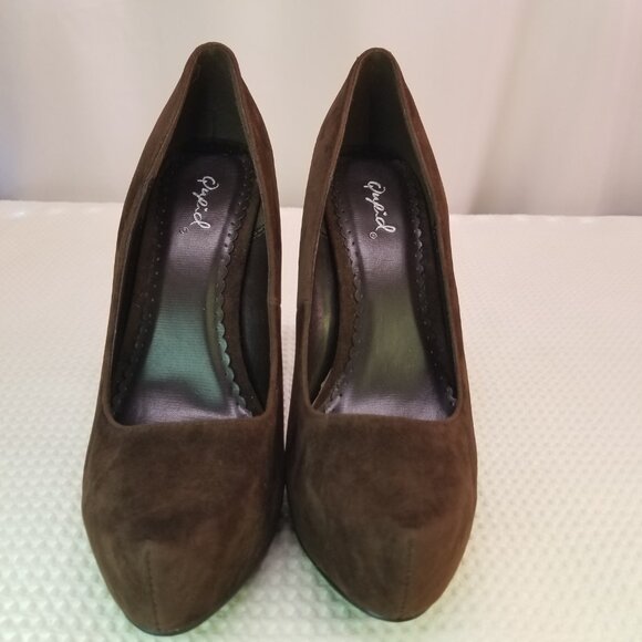 Qupid Women's Brown Platform Pumps Size 6 - Picture 3 of 12
